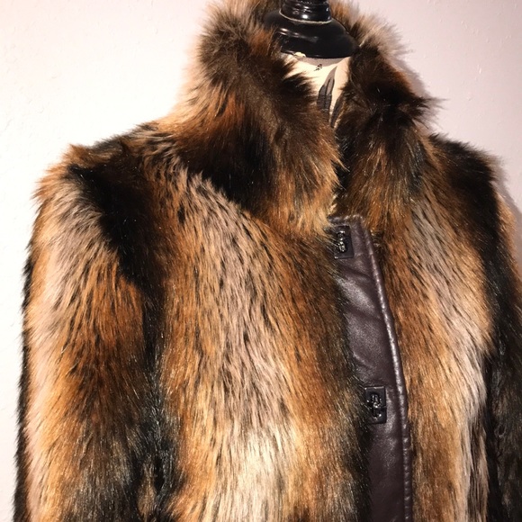 Red Fox Faux Fur Bomber Jacket - Picture 2 of 6